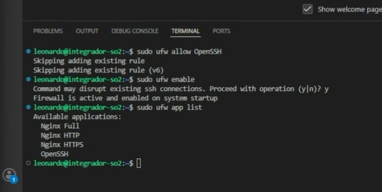 Captura Paso 6 - UFW app list